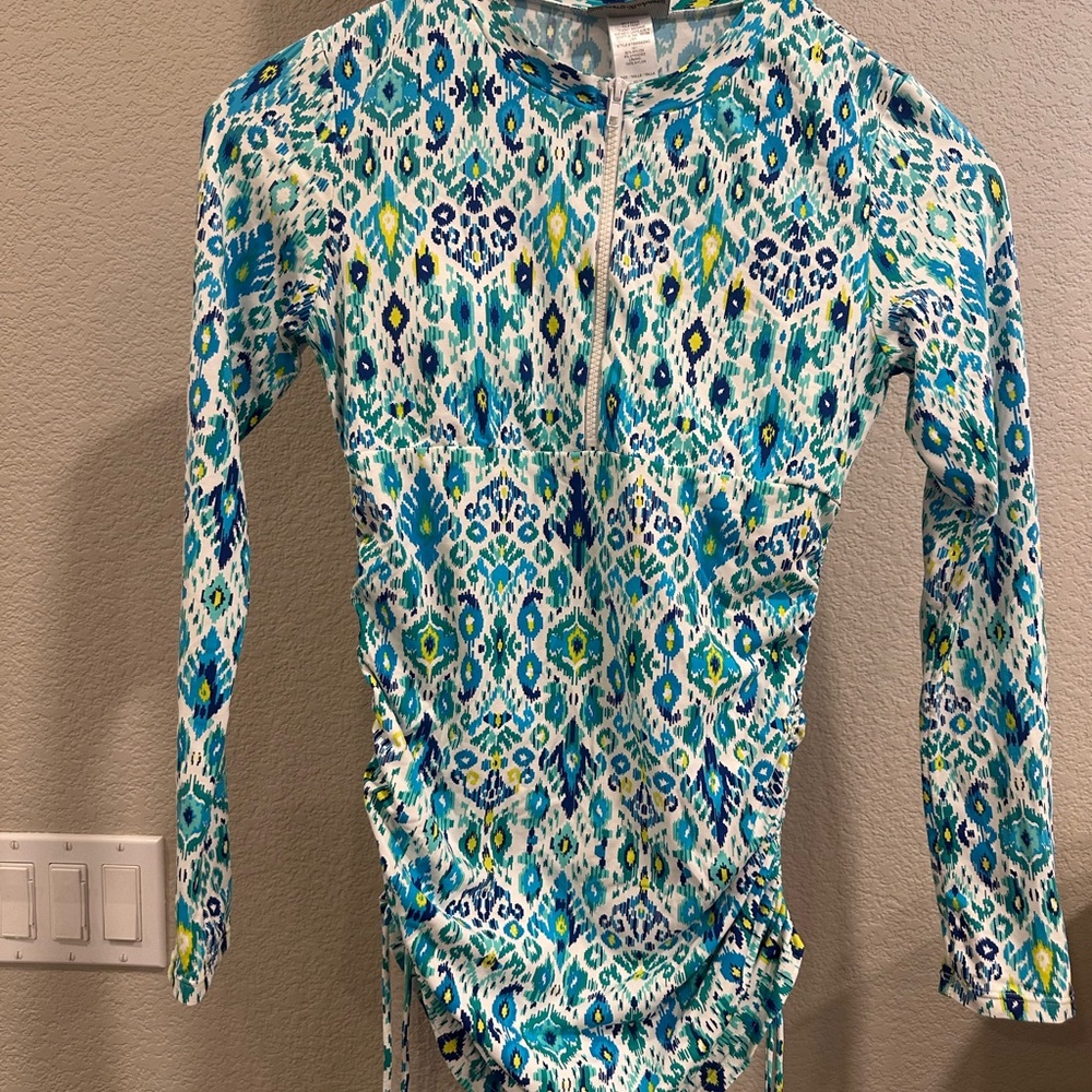 Tommy Bahama women Rashguard - Blue and Green Pattern